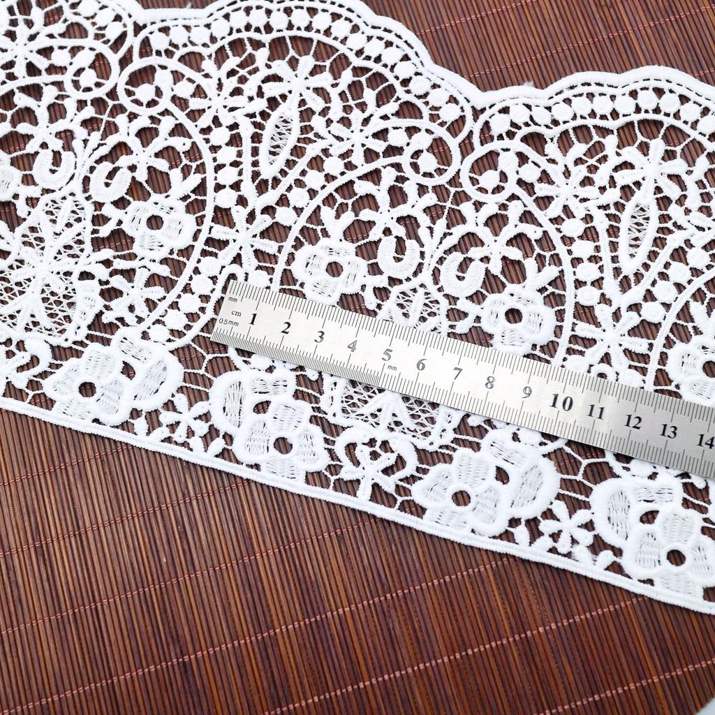 Embroidery Milk Silk Lace Exquisite Non-Elastic Hollow Lace Accessories Diy Clothing Fabric Window Decoration