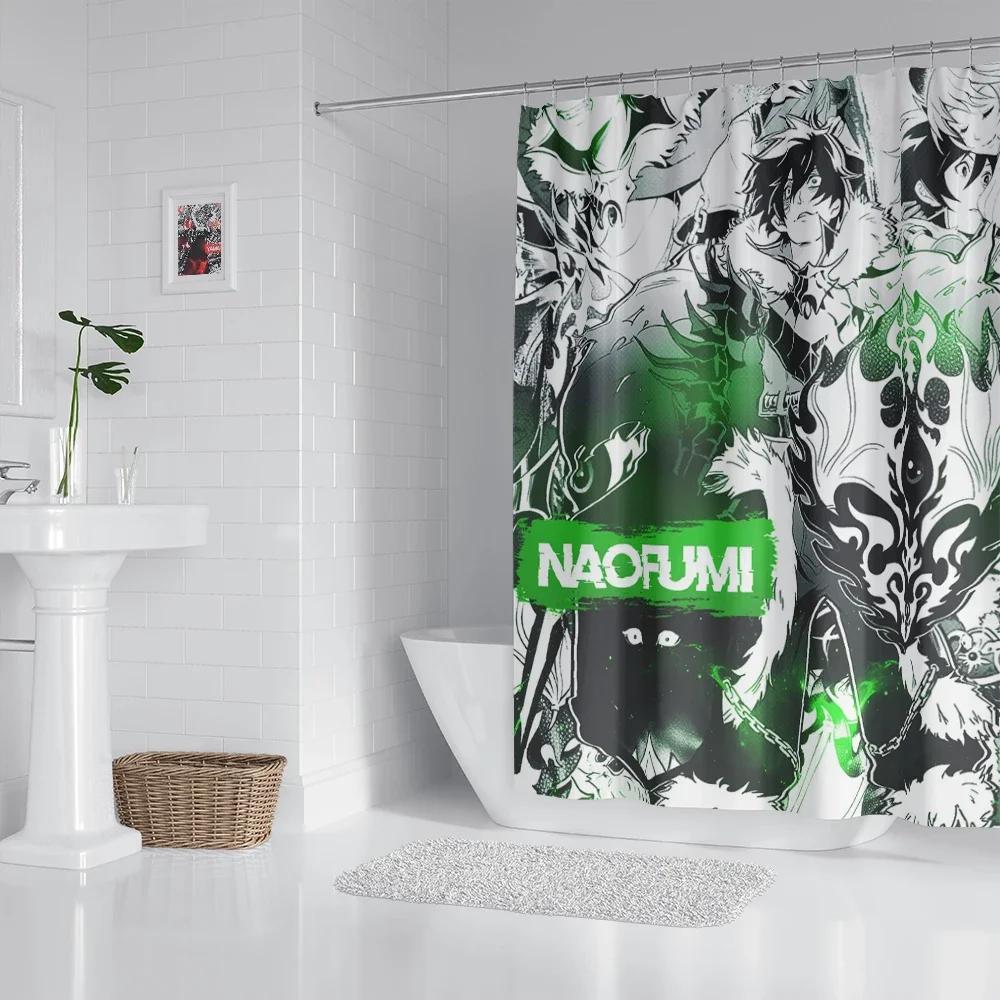 Anime Bathroom Shower Curtain With Hooks, Decorative Bathroom Curtains And Accessories Anime Curtain Decor