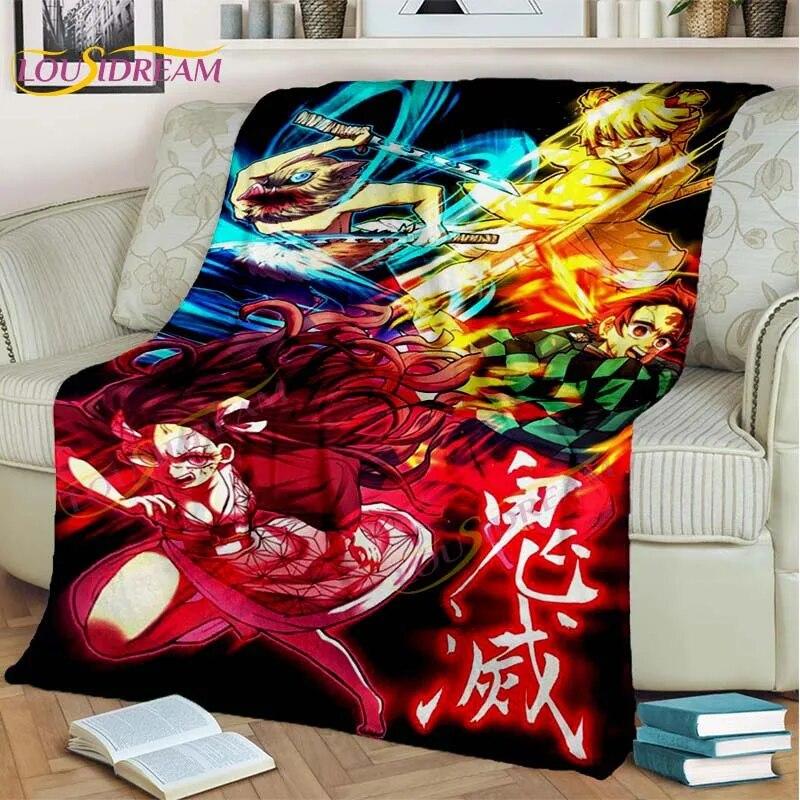 Japonské Anime Demon Slayer Deka Kreslená Deka Tomioka Giyuu Deka Potah na křeslo Deka Pohovka Přehoz přes postel Vějíř Dárek
