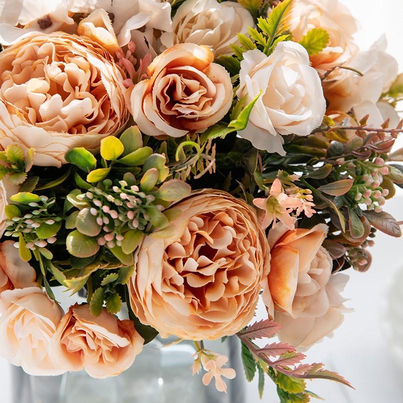 Artificial Peony Flowers Wedding Decorative Floristics Festival Wreaths Home Decoration Accessories Silk Hydrangea Fake Plants
