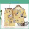 Cartoon Dinosaur Kids Sleepwear Set With Breathable Cotton Silk For Summer Comfort