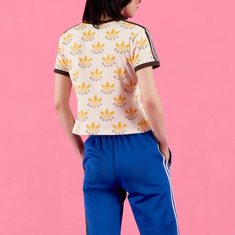 adidas Trefoil Print T-Shirt Ivory Unisex Tops Cream 693539-XJEBY-9039