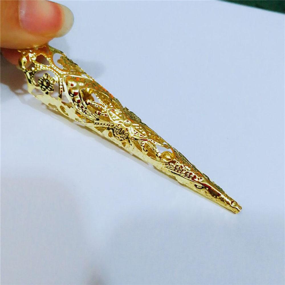 Antique Style Costume Knuckle Rings Belly Dance Accessories Nail Rings Set Finger Tip Protection