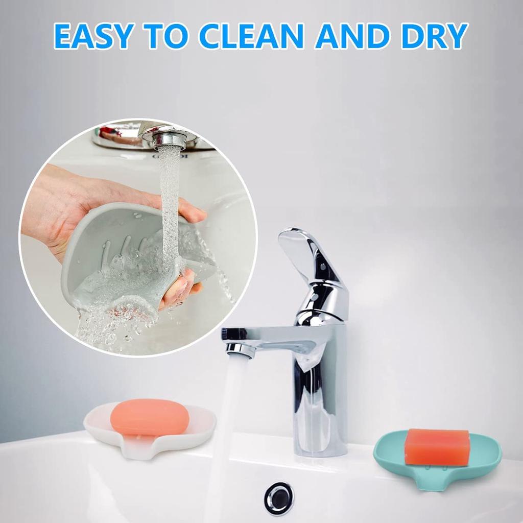 Diverter Silicone Soap Box Holder Travel Creative Home Bathroom No-Drill Water-Drain Soap Box