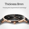 Men's Ultra-Thin Watch 6.5mm Simple Fashion Casual Business Japanese Quartz Movement 40mm Black Leather Band