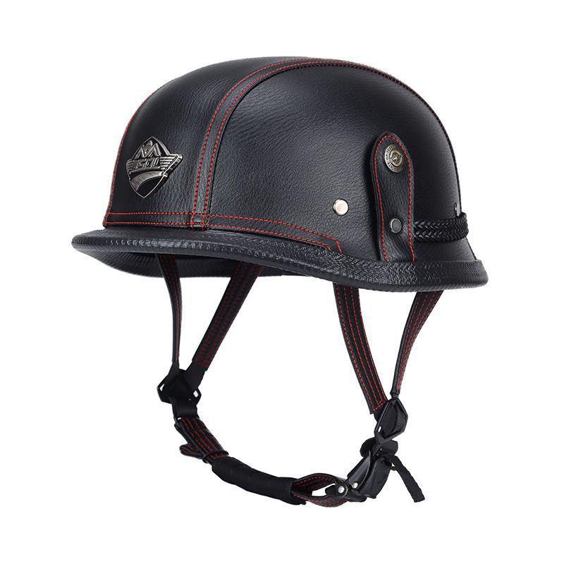 Pedal German Helmet Cruise Vintage Half Helmet Harley Men Motorcycle Helmet Locomotive Scaler Helmet Soldier Helmet Leather Helmet