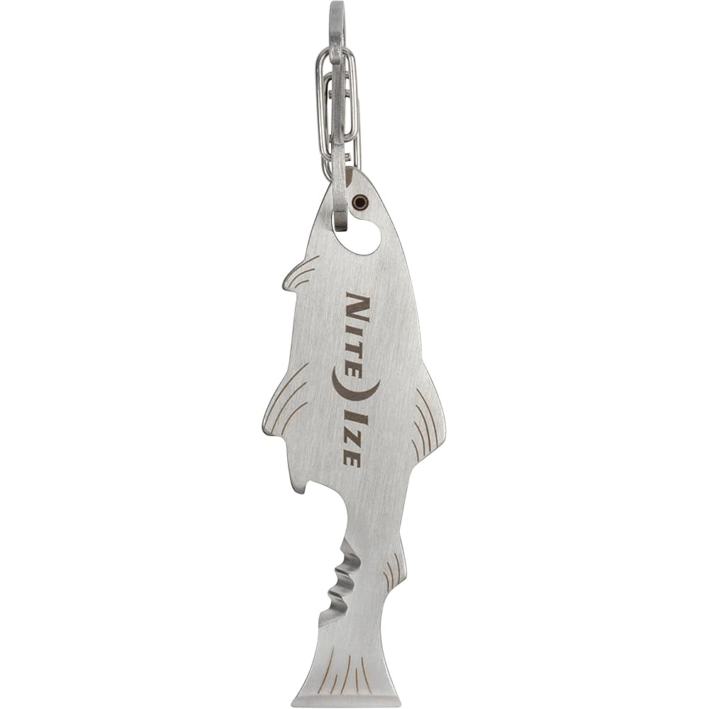 Nite Ize Doohickey Fish Key Tool Multi-Function Tool with S-Shaped Carabiner Silver