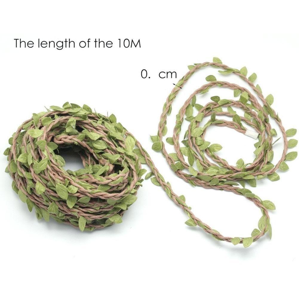 1 Roll 10m Artificial Vine Fake Foliage Leaf Garland Plant for DIY Wedding Home Garden Decor Photography Props