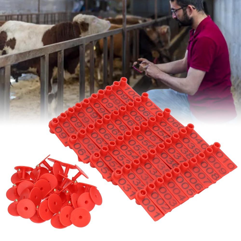 100Pcs Flexible Numbered Cattle Ear Tags PP Livestock Identification Card Livestock Ear Tags Fox