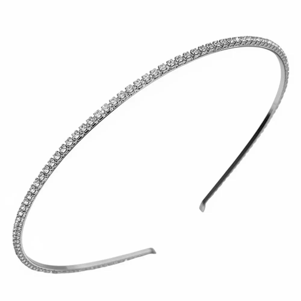 Silver Cubic Air-Layered 3mm 10mm Zirconia Simple Headband 3mm