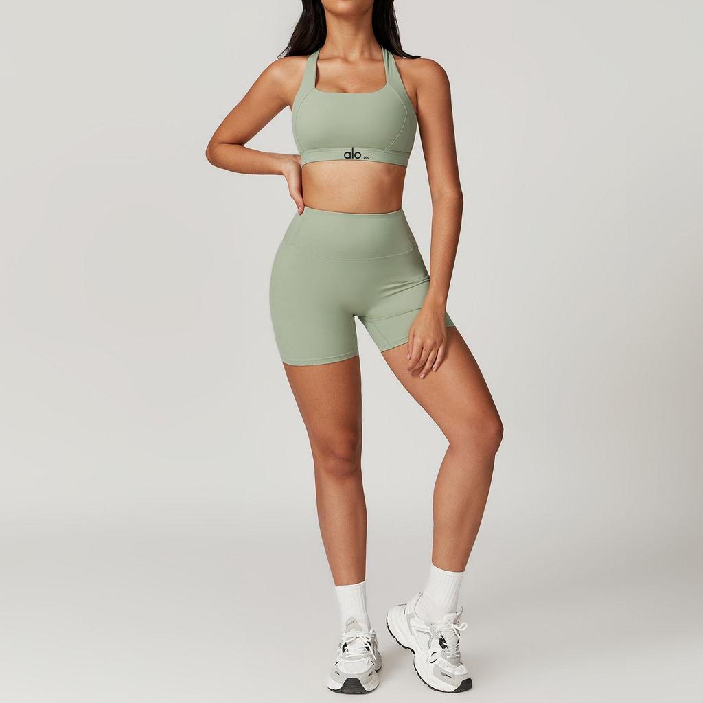 Alo Hochfest Stoßfest Bare Feel Sport-BH & Schnelltrocknendes Yoga-Anzug Damen Tennis-Set