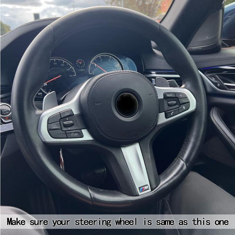 CARDAK Black Artificial Leather Steering Wheel Cover for BMW M Sport G30 G31 G32 G20 G21 G14 G15 G16 X3 G01 X4 G02 X5 G05 M5