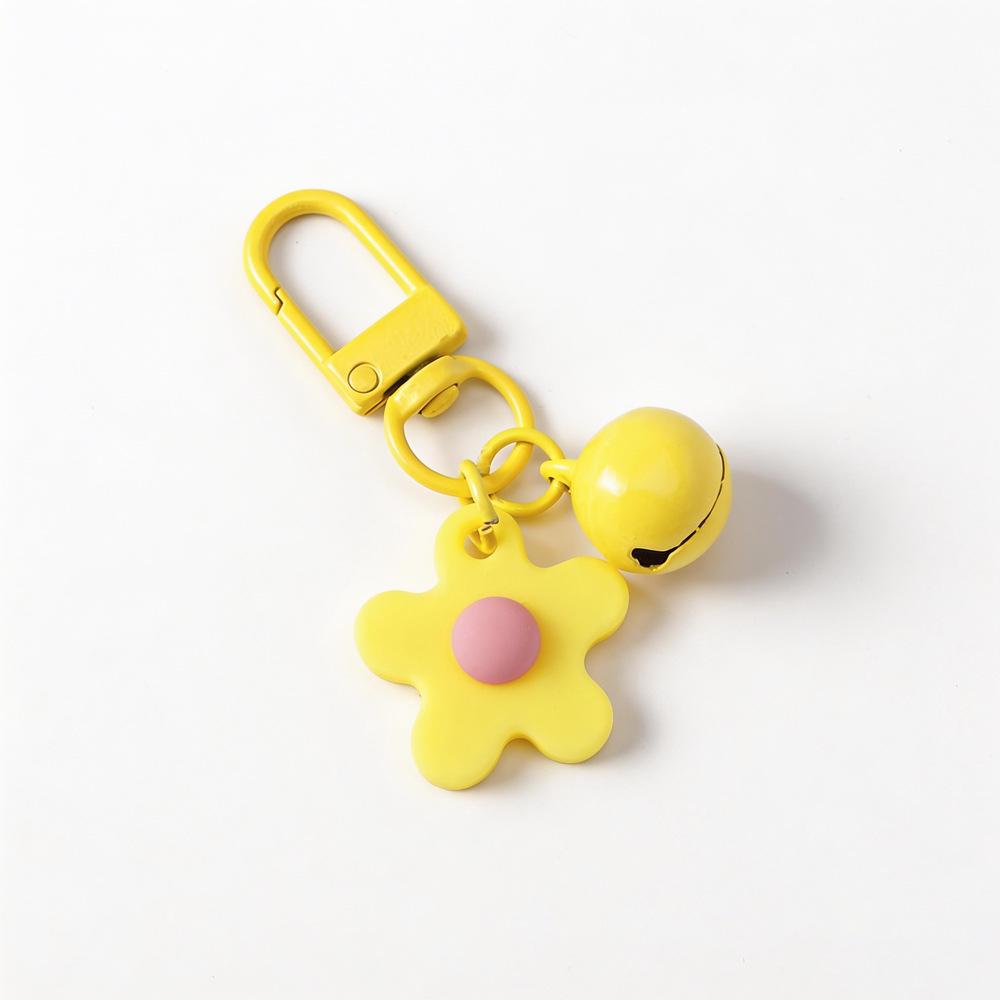 Colorful Enamel Flower Bell Keychain - Candy Color Keyring Jewelry DIY Pendant