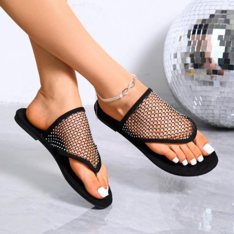 Women Slippers 2026 Summer New Flat Bottom Sandals Flip Flops Hollow Sexy Flats Bottom Slippers Slides Women Zapatos De Mujer