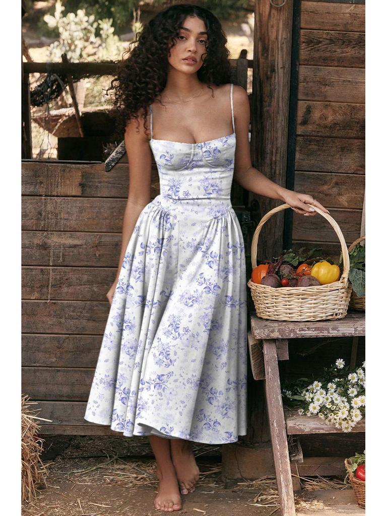 2024 French Retro Long Slip Dress - Court Style Dopamine Outfit