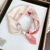 Printed Neck Scarf Pearl Buckle Neckerchief New Silk Scarf Women