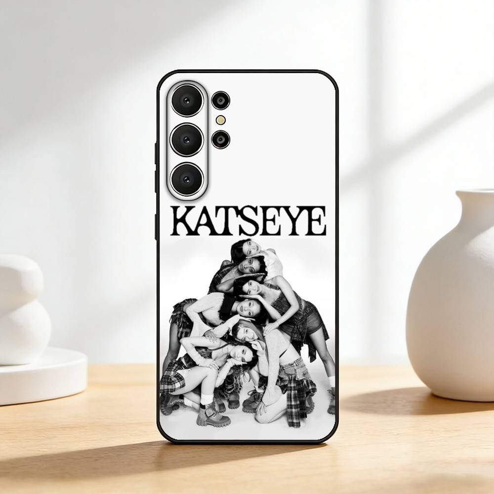 Heißes Musik K-KATSEYE Handyhülle für Samsung S26,S25,24,23,22,30,21,10,9,Ultra,Plus,Lite,Schwarze Weiche Hülle