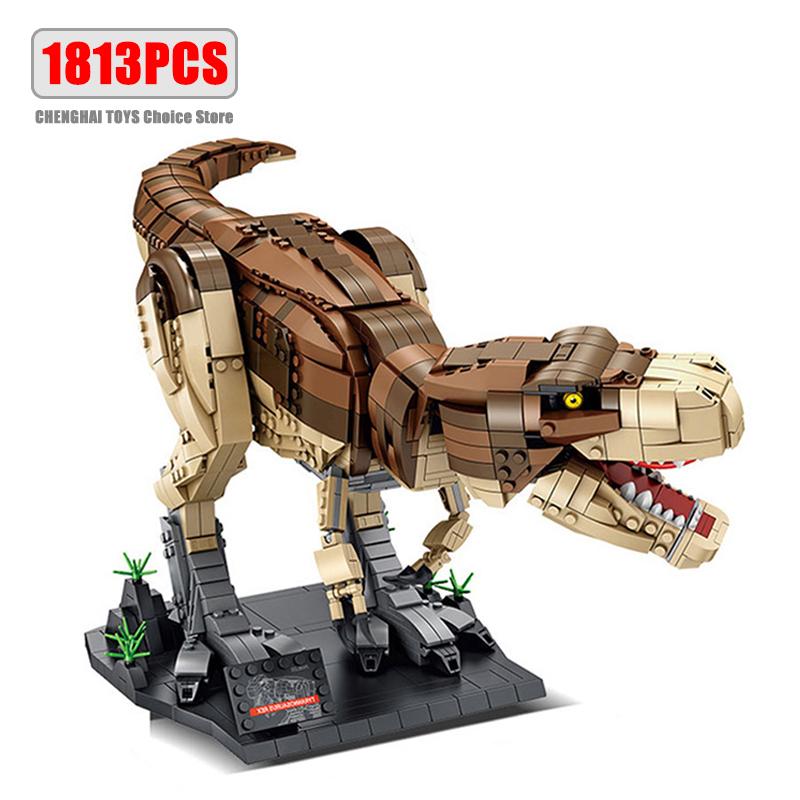 Jurský park Dinosauří svět Stavebnice Tyrannosaurus Rex Kostky Sady Brachiosaurus Kluci Hračky Děti Vánoční dárky