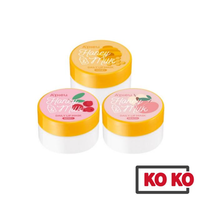 

[A PIEU] Ежедневная маска для губ Honey & Milk 6 г / мед / ягода / персик Honey