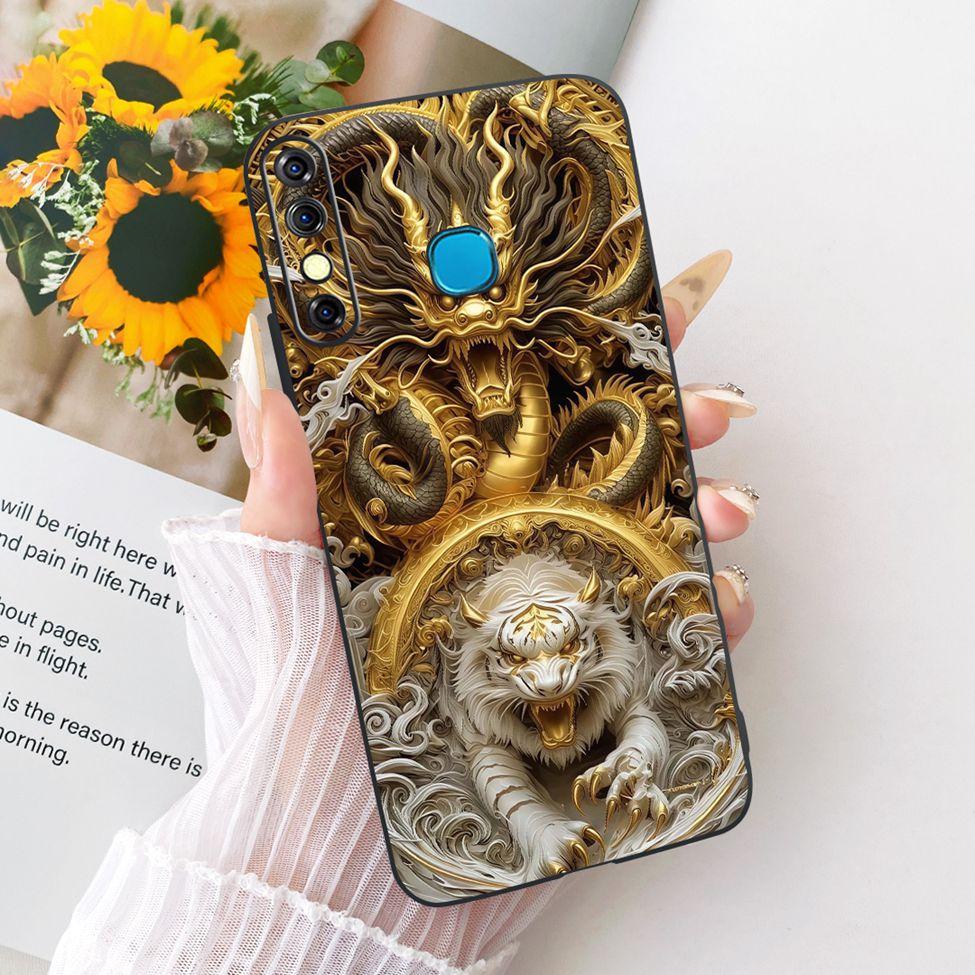 Phone Case For Infinix Hot 8 Cover Cute Cat Luxury Fashion Funny Painted Casing For Infinix X650C X650B X650D