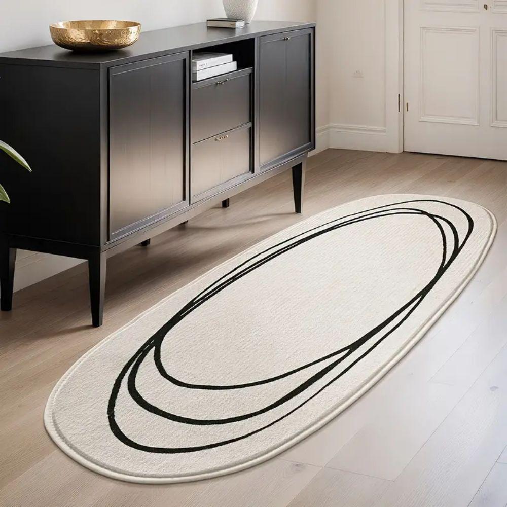 Nowoczesny Abstrakcyjny Owalny Dywan Salon Sofa Antypoślizgowa Poduszka Sypialnia Łóżko Miękka Wygodna Mata pod Stopy Dekoracja Domu