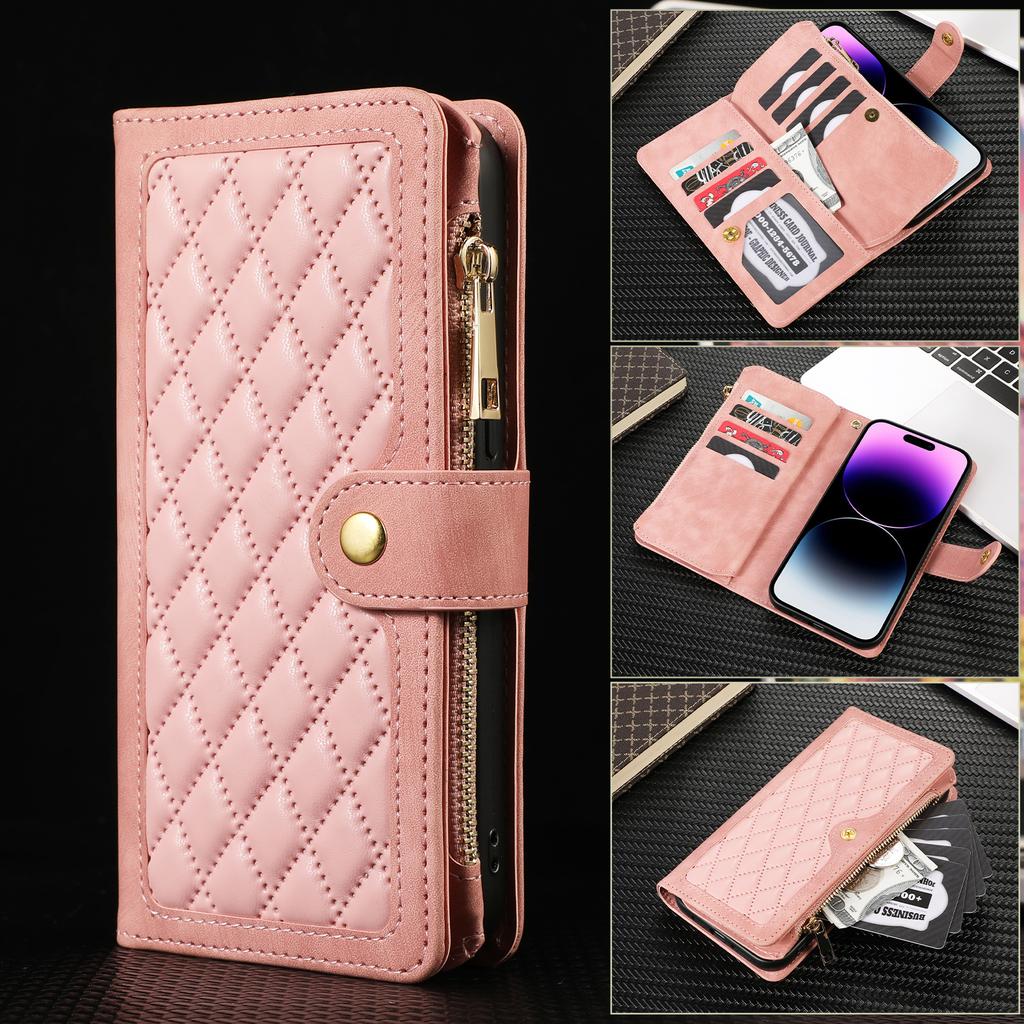 Zipper Leather Wallet Card Solt Case For iPhone 14 15 Pro Max 13 12 Mini 11 X XS XR 6 6s 7 8 Plus SE2022 Bags Book Purse Cover