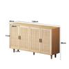 158CM Elegant and Functional 4-Door Rattan Decorative Storage Cabinet,for Bedroom,Living Room,Office