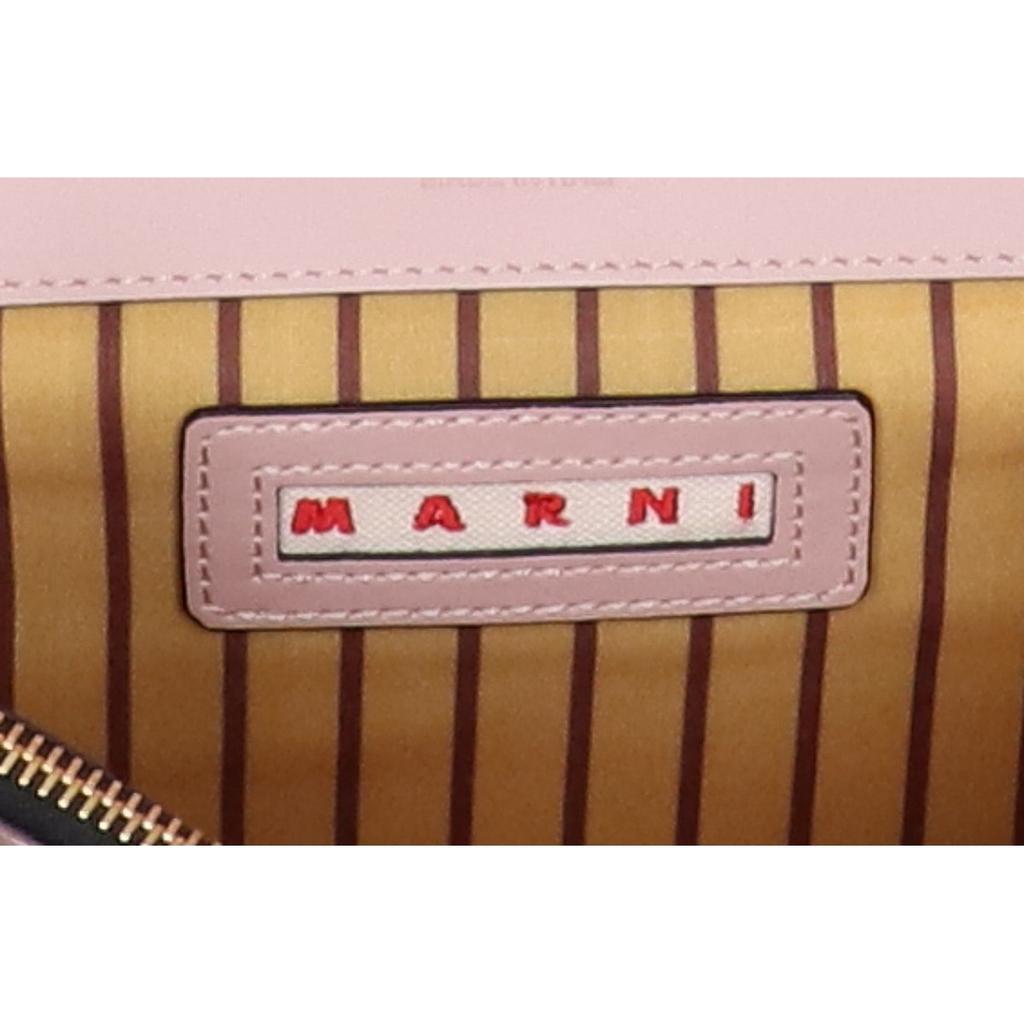 MARNI TRUNK Medium Calfskin Bi-Color Leather 2-Way Shoulder bag Brown / pink beigeUsed