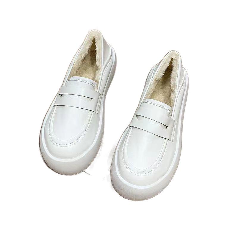 Women's shoes, ugly and cute bread shoes, two lazy people, one pedal, loafers, Doudou shoes, thick-soled muffin, low-top shoes, little white shoes.