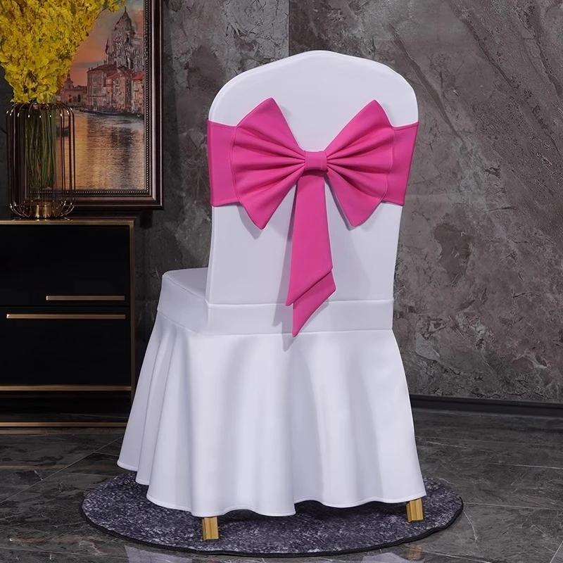 Spandex High Quality Chair Sash Fit All Chairs With Decorative Ready Made Bow Tie Knot Ideal for Wedding and Event Decoration