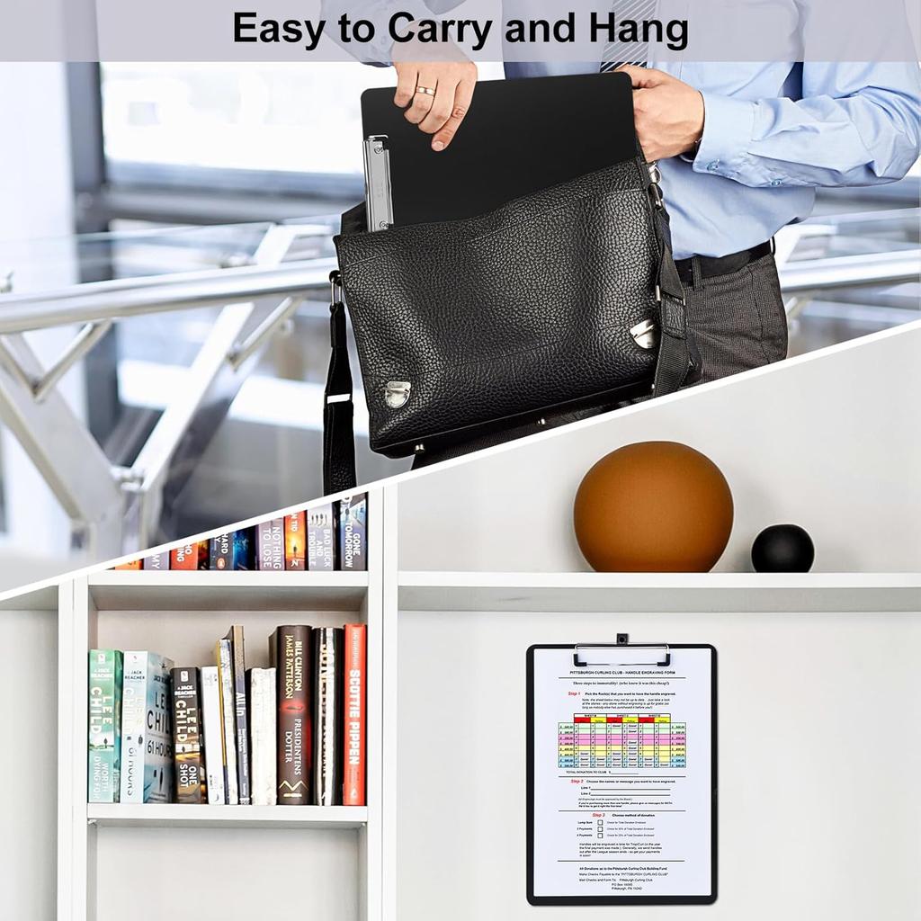 10 Pack Heavy Duty Aluminum Clipboards , A4 Letter Sizer Document Holder with Low Profile Clip, Suitable for School, Office