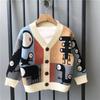 Maglione Cardigan da Bambino Outfit Autunnale Nuovo Stile Coreano Stile Occidentale Giacca da Bambino Primavera e Autunno Maglione Lavorato a Maglia