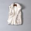 Women's Autumn Winter New Waistcoats Stand Collar Sleeveless Faux Fur Casual Elegant Vest Jacket