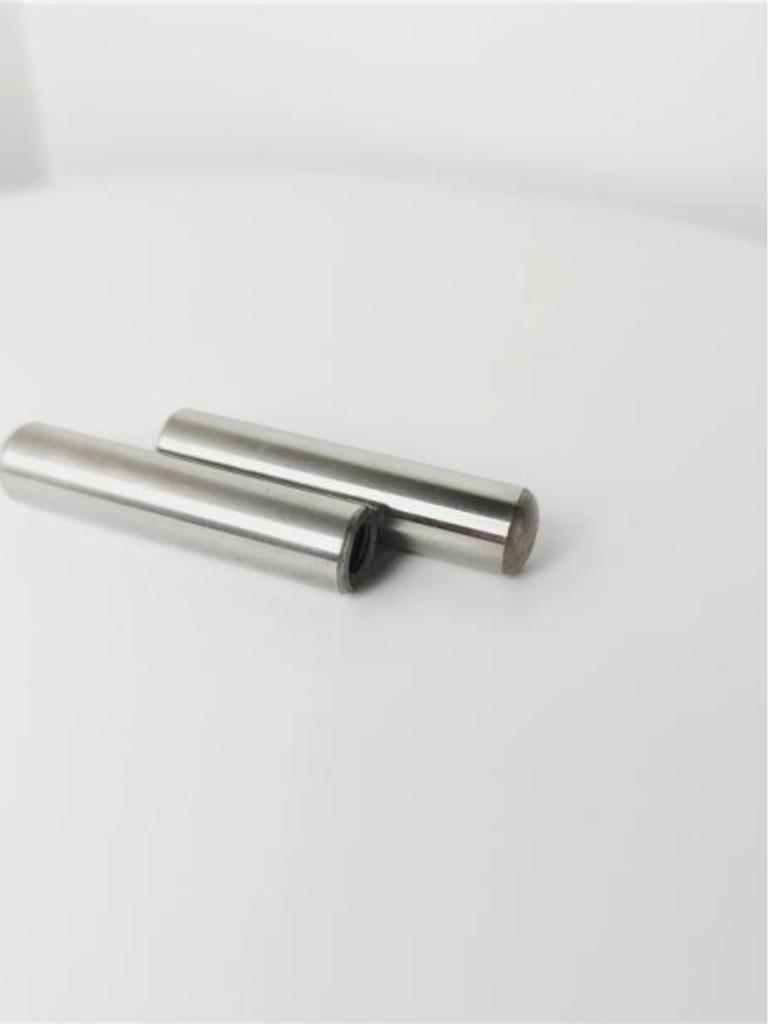 Hardened Cylindrical Pin with Internal Thread and Round Head Mold Positioning