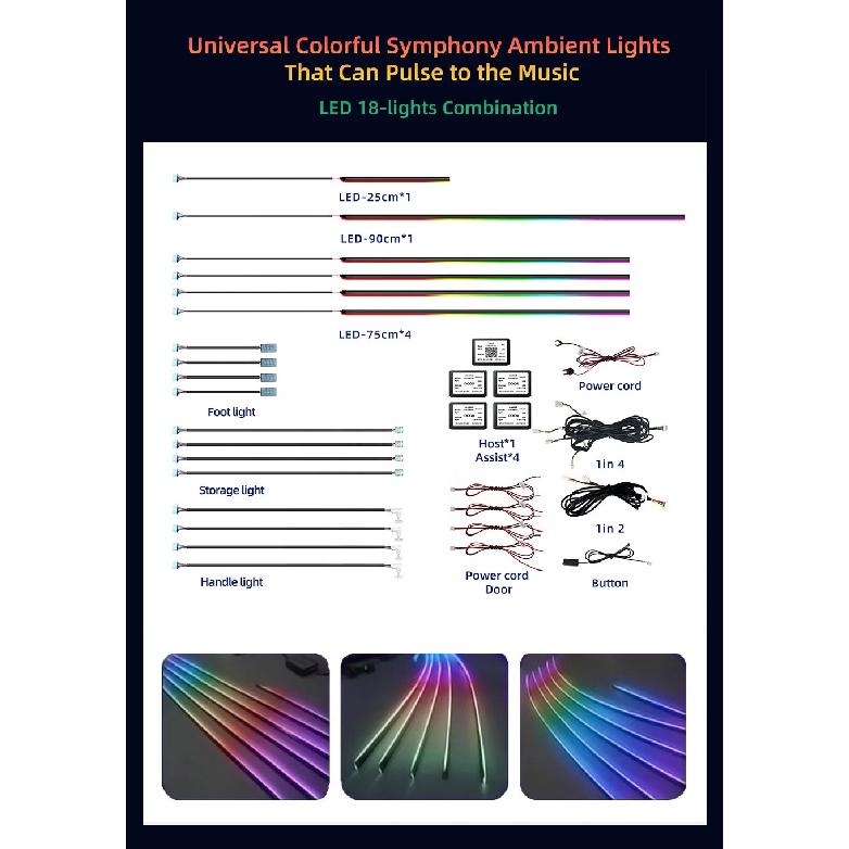 Best Quality Ambient Light Car Kit 26 in 1/24 in 1/18 in 1 Interior Led Lights Symphony Car Led Lamp for 98% Car