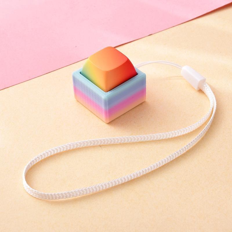 Portable Small Size Stress Relief Toy with Button Lanyard Pocket Fidget Toy for Anxiety Alleviation Commute Daily Use