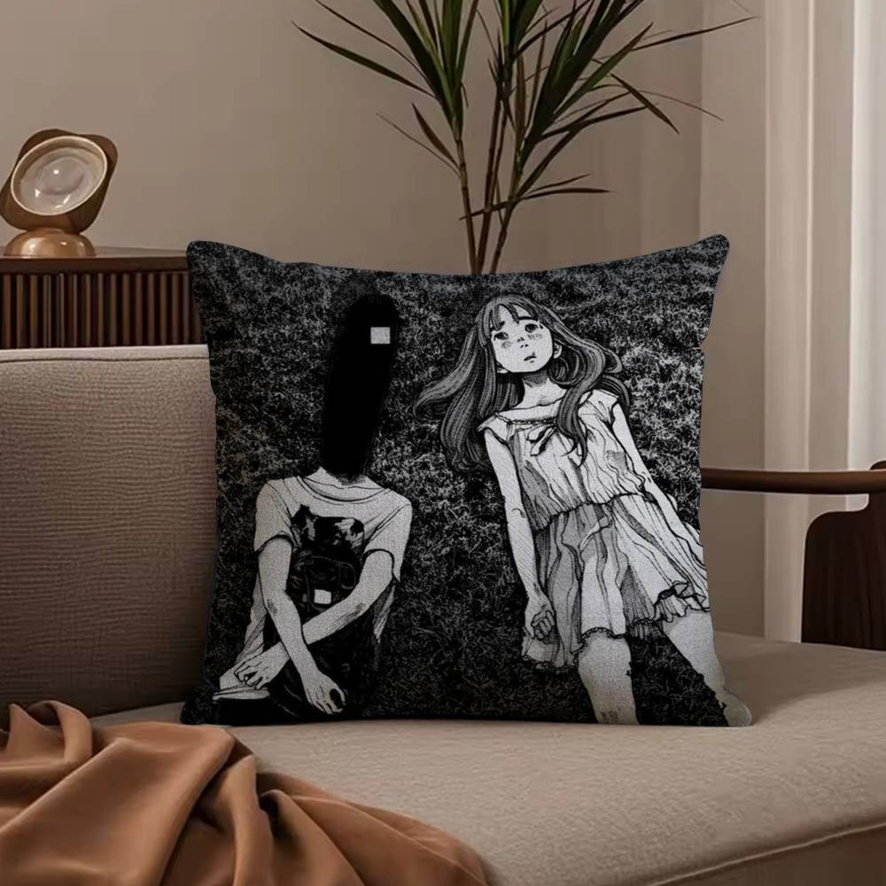 Anime G-Goodnight P-Punpun Pillow Case Anti-dustmite Pillowcase Invisible Zipper Silky Short Plush Sofa Cushion Cover