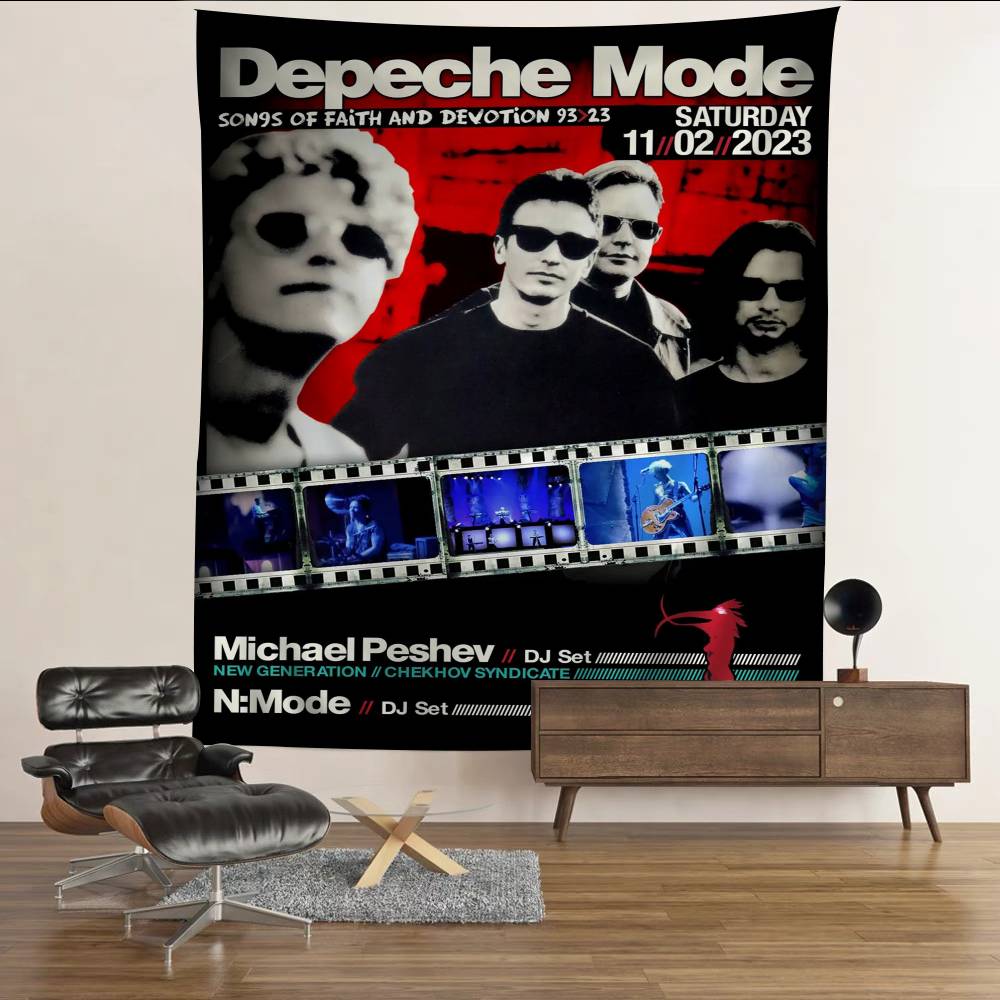 Band Rock D-Depeche M-Mode Şarkıcı Renkli Duvar Halısı Bohem Duvar Halıları Mandala Duvar Sanatı Dekor