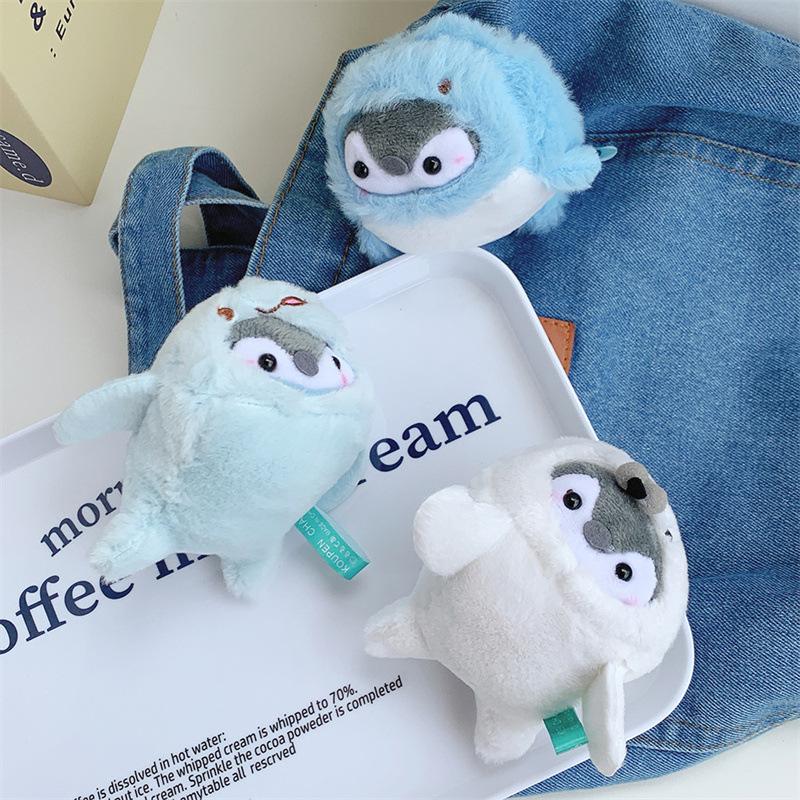 Cute Drag Penguin Plush Animal Bag Keychain Pendant Coin Wallet Car Key Plush Pendant