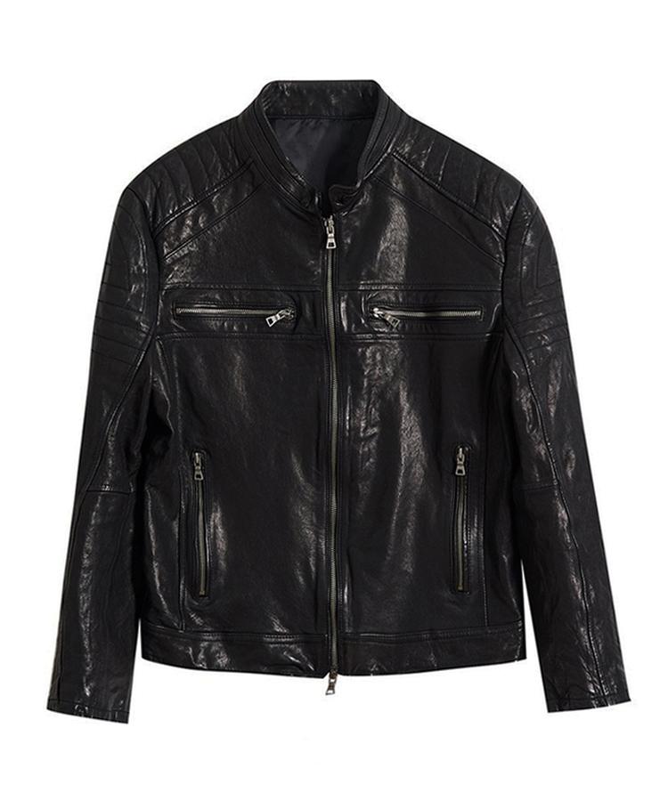 Strike Squall Biker Lambskin Jacket (Black)