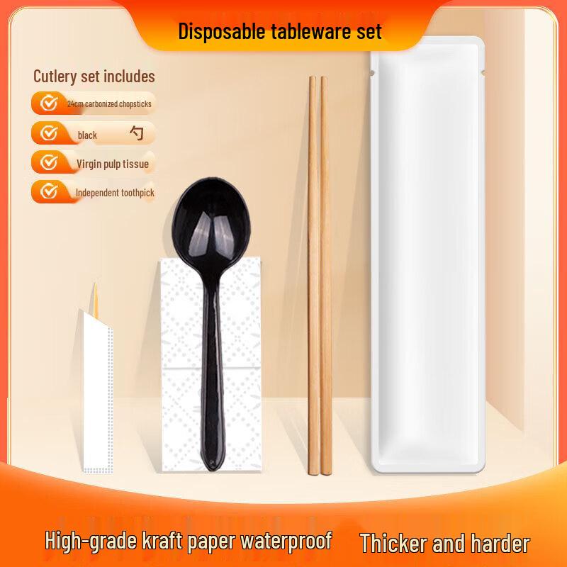 Commercial Disposable Cutlery Set with Bamboo Chopsticks