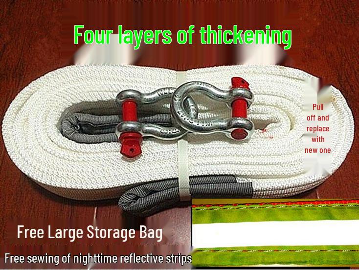 Heavy-Duty Tow Rope: 5-10 Ton Capacity, Off-Road & Small Vehicle, 5-9 Meters with Hook