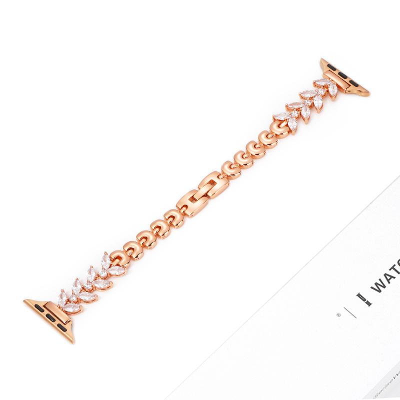

Glitter fishtail Bracelet Strap for Apple Watch 8 7 SE 6 5 41 42 44 45 49mm Metal Watchband iWatch Series 4 3 2 1 38 40mm Band 38mm-40mm-41mm розового золота