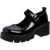 High Heels Mary Jane Schuhe Erhöhte Plateau Einzelschuhe Damen Runde Zehen Britischer Stil Kleine Lederschuhe Uniformschuhe Halbschuhe
