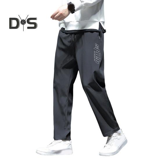 Pantaloni Bărbați Primăvară Toamnă cu Buzunare Laterale Șnur Talie Elastică Picior Larg Pantaloni Subțiri Culoare Solidă Largi Stil Stradal Sport Pantaloni pentru Muncă Zilnic