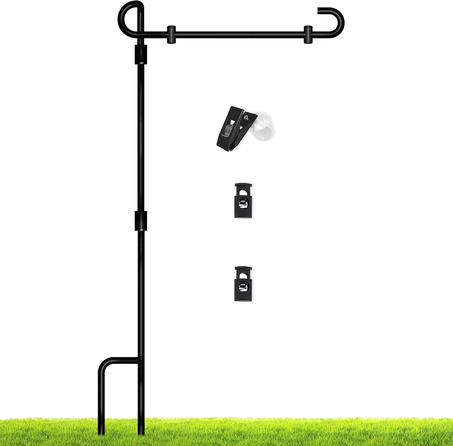 SZHLUX Garden Stand, Premium Yard Flag Pole Holder 35.4  ×16.4   Metal Powder-Coate