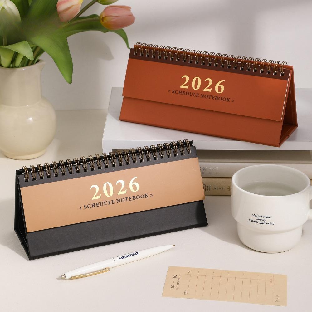 Kawaii 2026 Horizontal 2026 Simple Wall Calendar Small Desk Calendar Planner Desktop Decoration Office Stationery