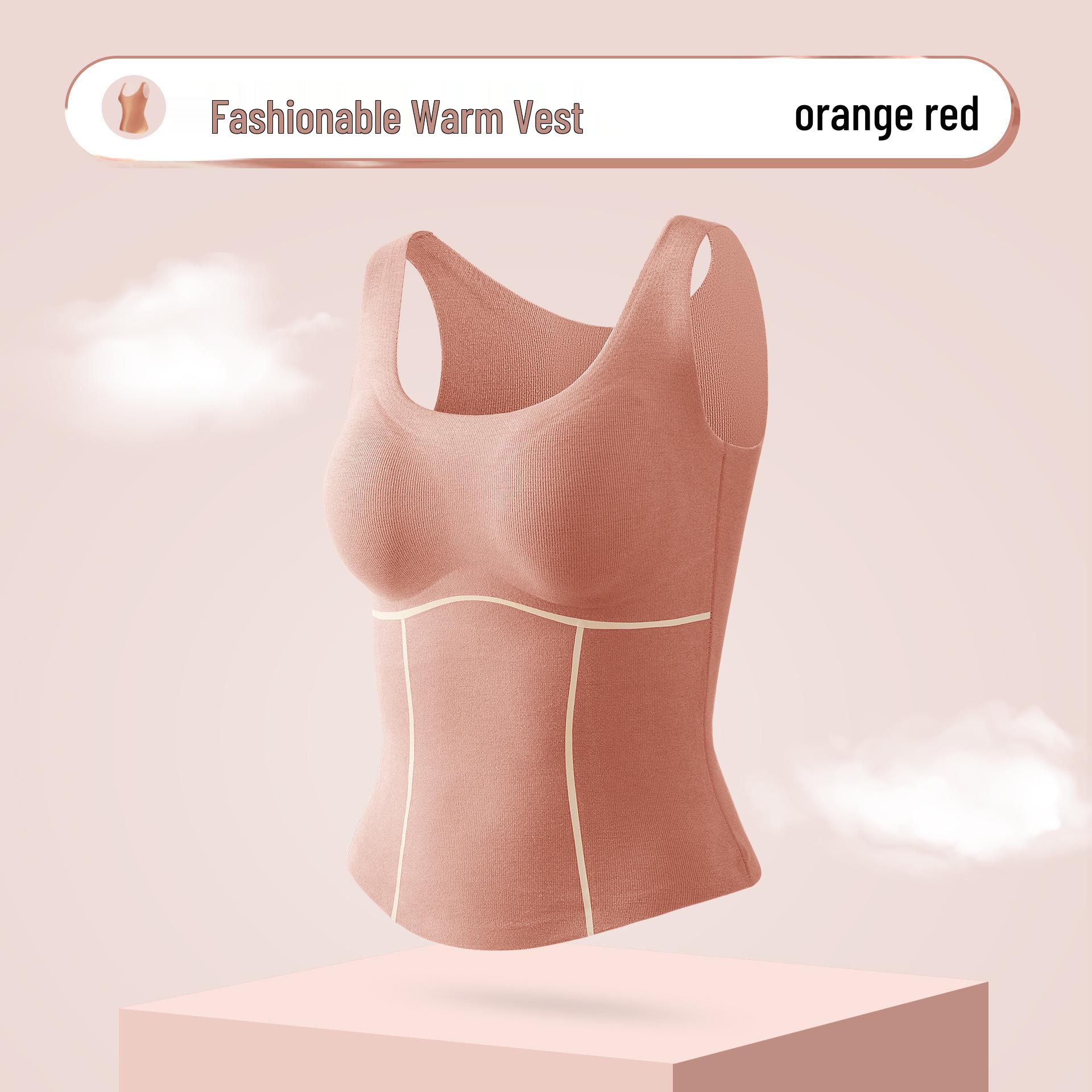 

Бесшовный женский жилет, приятный к коже, с флисовой подкладкой, встроенным бюстгальтером и увлажняющим базовым слоем с маслом камелии. M - Close Fit, Warm, Soft (for 80-100 jin)