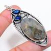 Natural Labradorite, Topaz 925 Sterling Silver Jewelry Pendant 2.96" AP-14090
