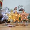 20led Glitter Christmas Tree Toppers Star Christmas Tree Decoration For Home Festive Holiday Party